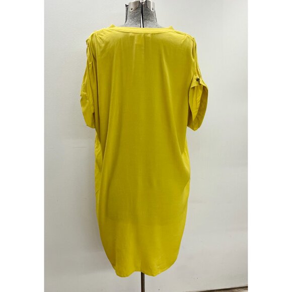 Crepe Tunic | Caftan style | Size M | Golden Yellow - Mustard - Picture 4 of 7